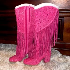 Fuchsia Sparkle Boots